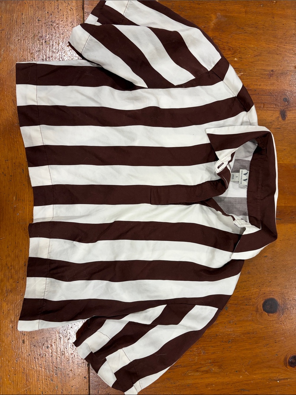 Worthington Brown & White Striped Polo Shirt